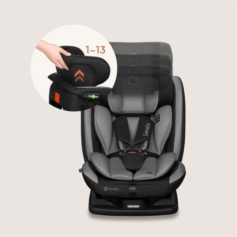 Lionelo, Aart, i-Size, fotelik samochodowy, grey graphite, 40-150 cm