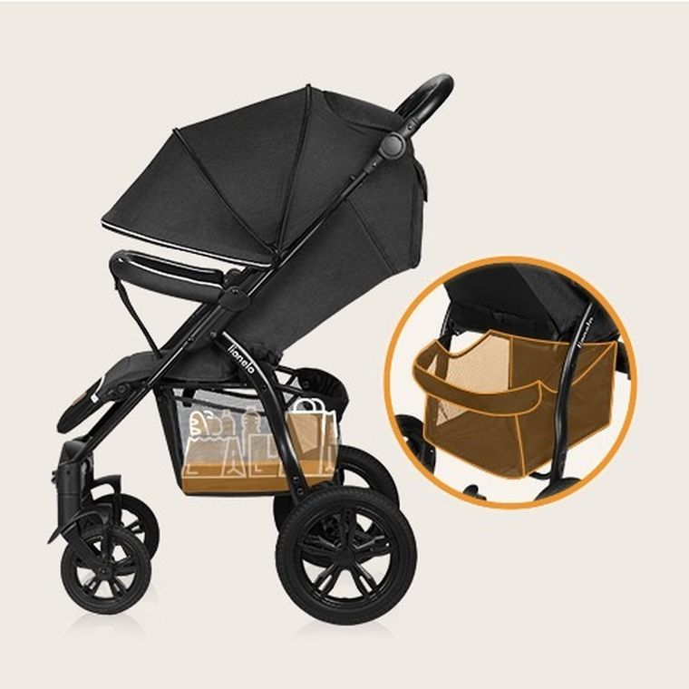 Lionelo, Annet Tour, wózek spacerowy, Black Carbon