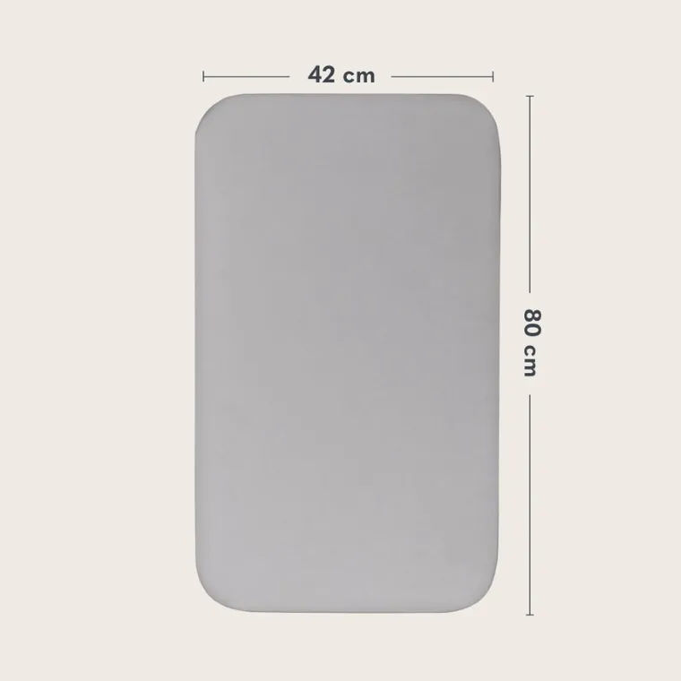 Lionelo, bambusowe prześcieradło z gumką, biały/szary, 42-80 cm, 2 szt.