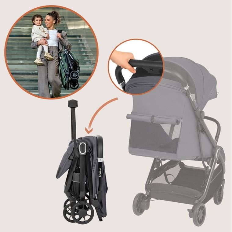 Lionelo, Bess, wózek spacerowy, grey stone