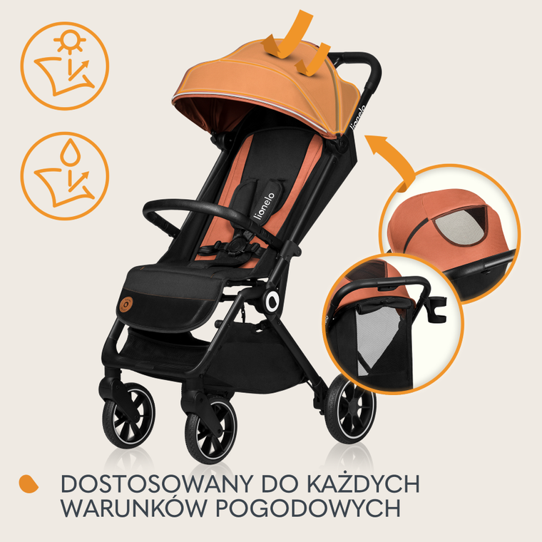 Lionelo, Cloe, wózek spacerowy, Brown Rust