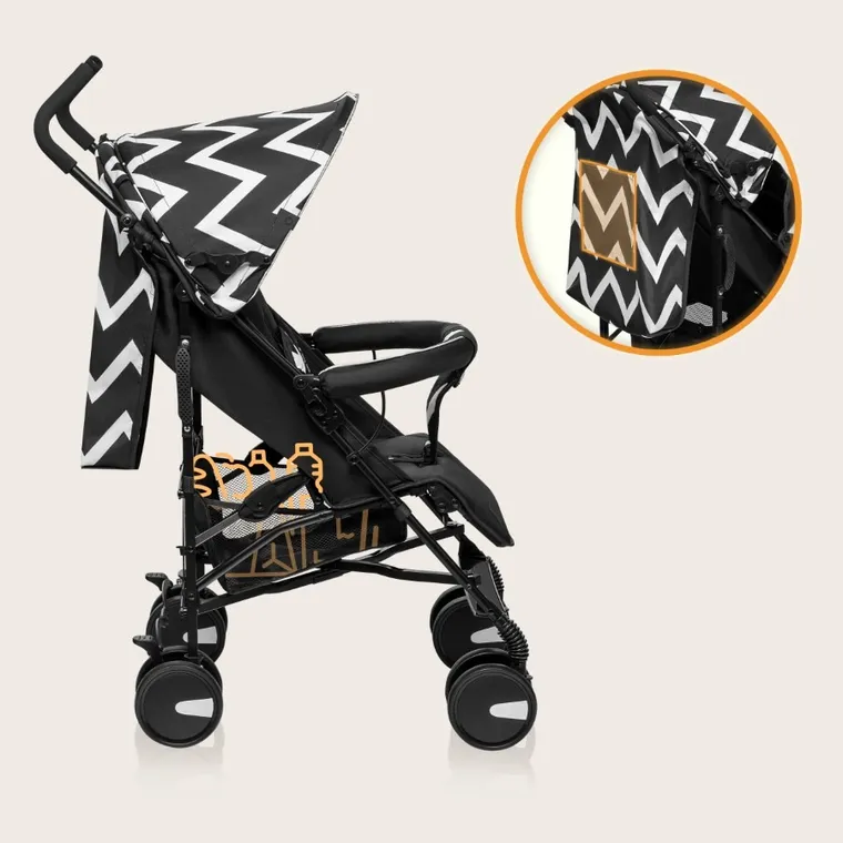 Lionelo, Elia Oslo, wózek spacerowy, czarno-biały