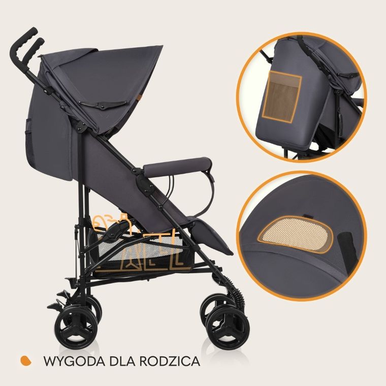 Lionelo, Elia, wózek spacerowy, Grey White