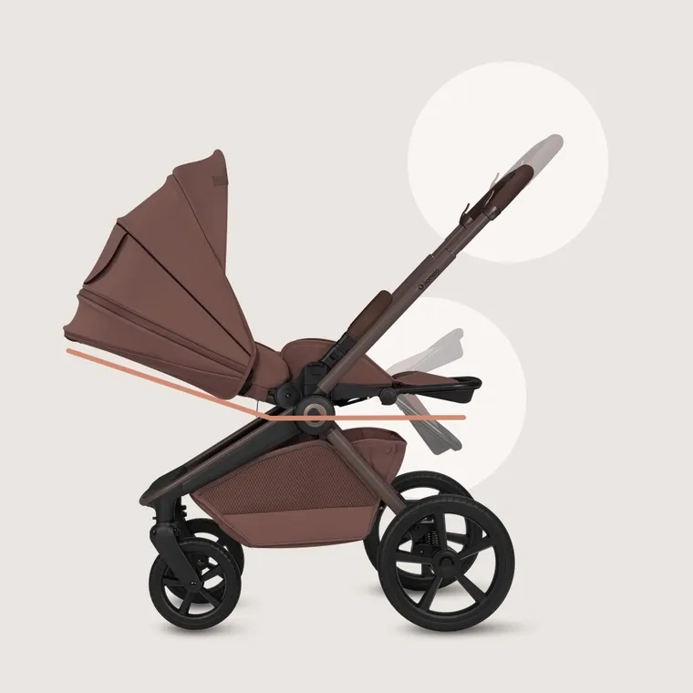 Lionelo, Freya, wózek wielofunkcyjny, składana gondola, 2w1, brown chocolate