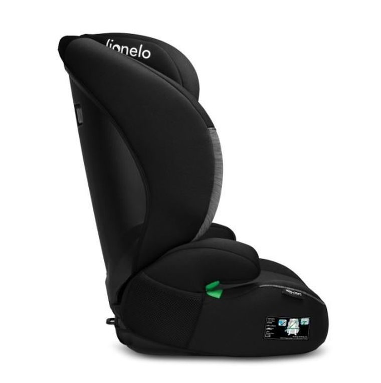 Lionelo, Lars, I-size, fotelik samochodowy, 100-150 cm, Black Grey