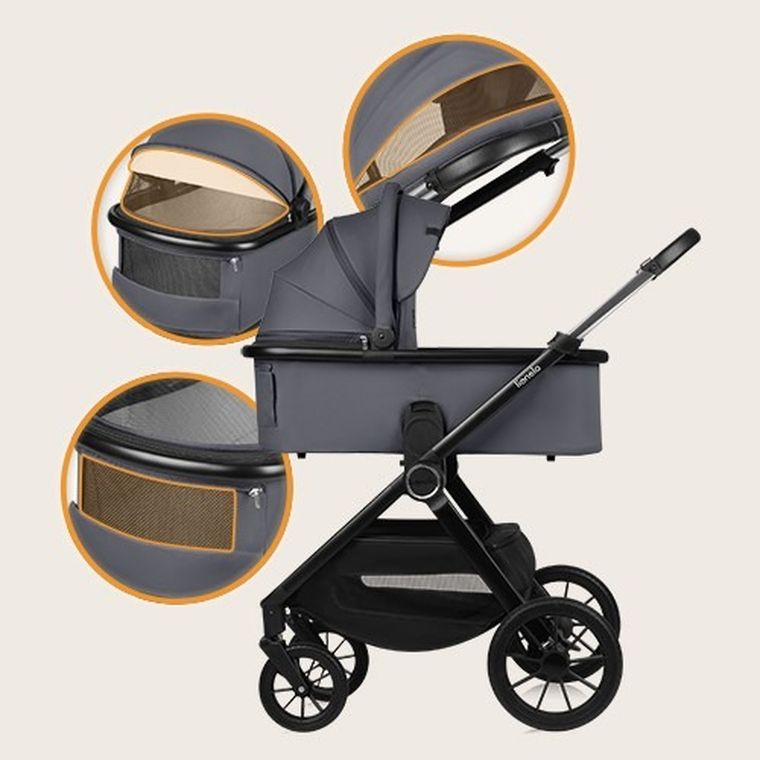 Lionelo, Layla, wózek wielofunkcyjny, 2w1, Grey Stone