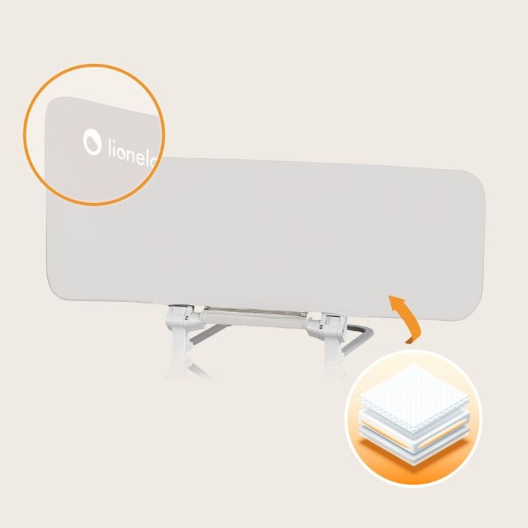 Lionelo, Lora, barierka ochronna do łóżka, Beige Sand