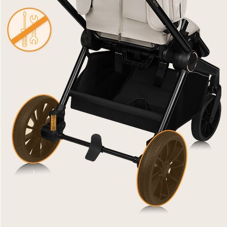 Lionelo, Mika Plus, wózek wielofunkcyjny, 2w1, Beige Sand