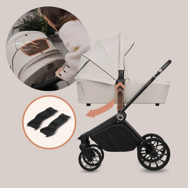 Lionelo, Mika Plus, wózek wielofunkcyjny, 3w1, Beige Sand