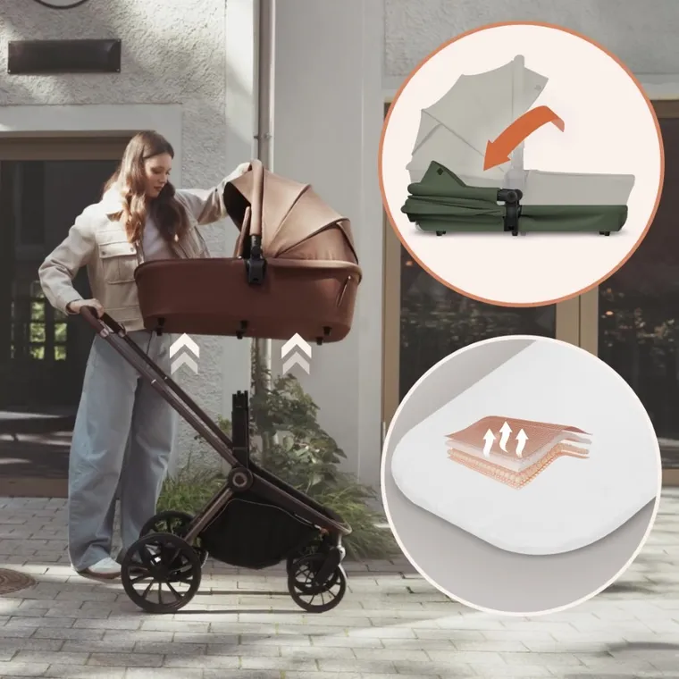 Lionelo, Mika Plus, wózek wielofunkcyjny, 3w1, Green Olive