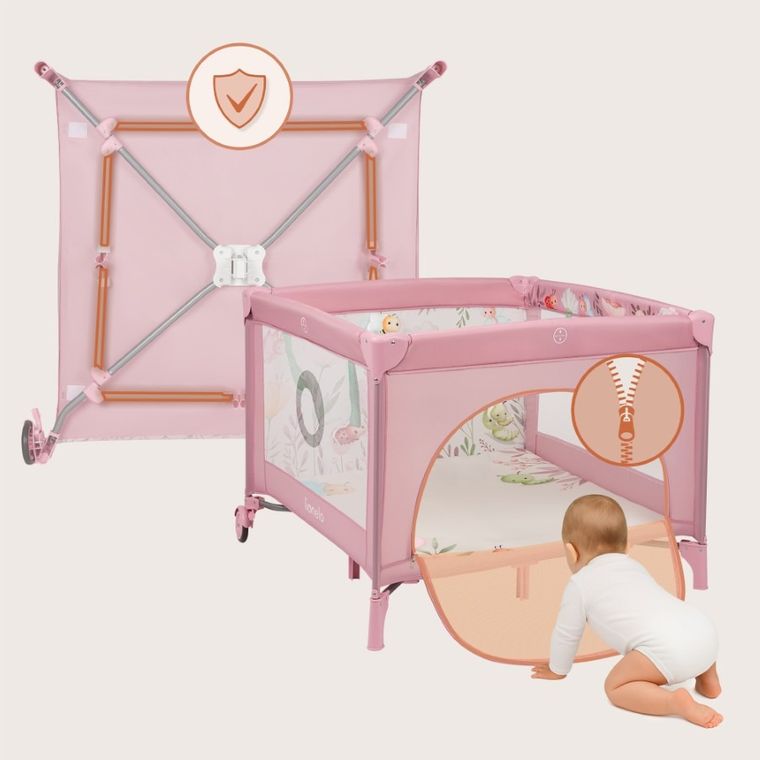 Lionelo, Mille Plus, kojec wielofunkcyjny, pink