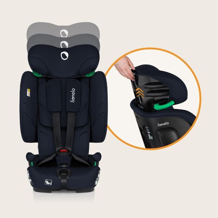 Lionelo, Nelly, fotelik samochodowy, i-Size, Blue Navy, 76-150 cm
