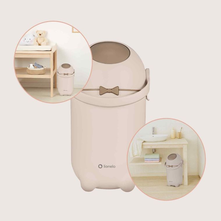 Lionelo, Purebin, kosz na pieluchy, Beige Sand