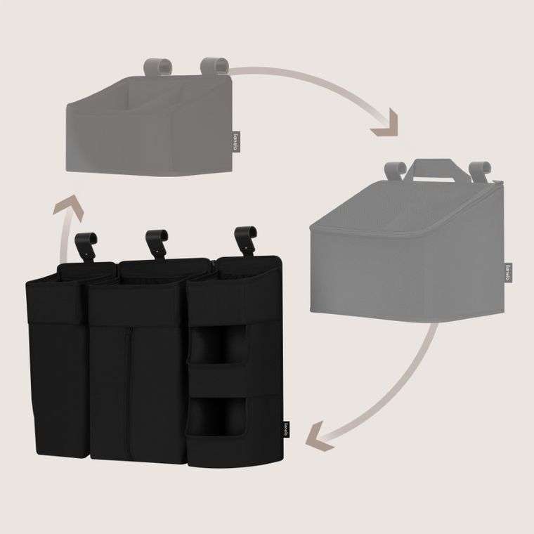 Lionelo, Sidepocket, organizer do łóżeczka, duży, black