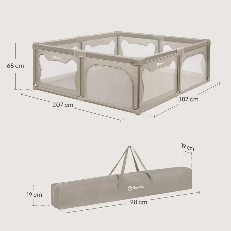 Lionelo, Willow XL, kojec, beige sand