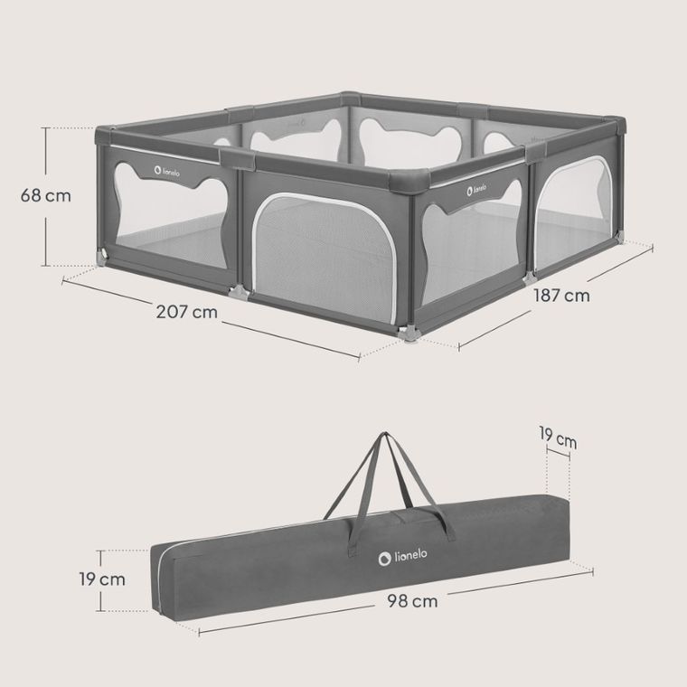 Lionelo, Willow XL, kojec, grey concrete