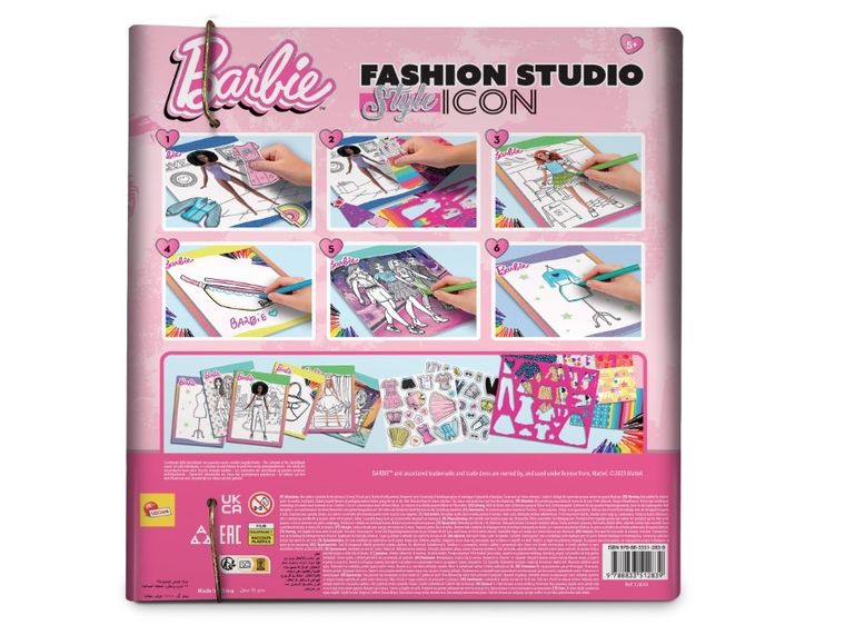 Lisciani, Barbie, Style Icon Fashion Studio, szkicownik z naklejkami