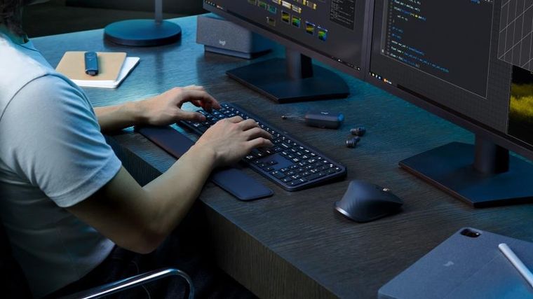 Logitech, MX Keys S, klawiatura bezprzewodowa, graphit