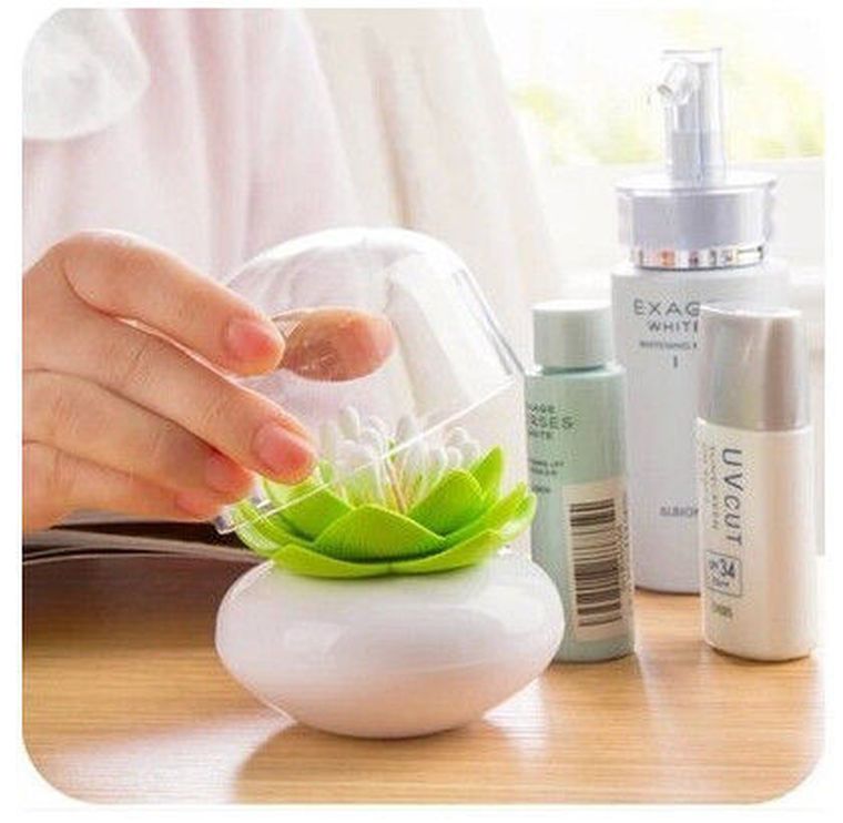 Lotos, pojemnik na wykałaczki i pałeczki, zielony