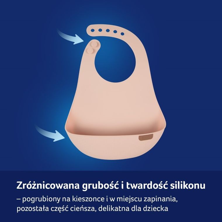 Lovi, śliniak silikonowy, Nude
