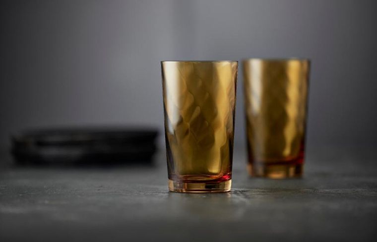 Lyngby Glas, Vienna, szklanki wysokie, bursztynowe, 400 ml, 4 szt.