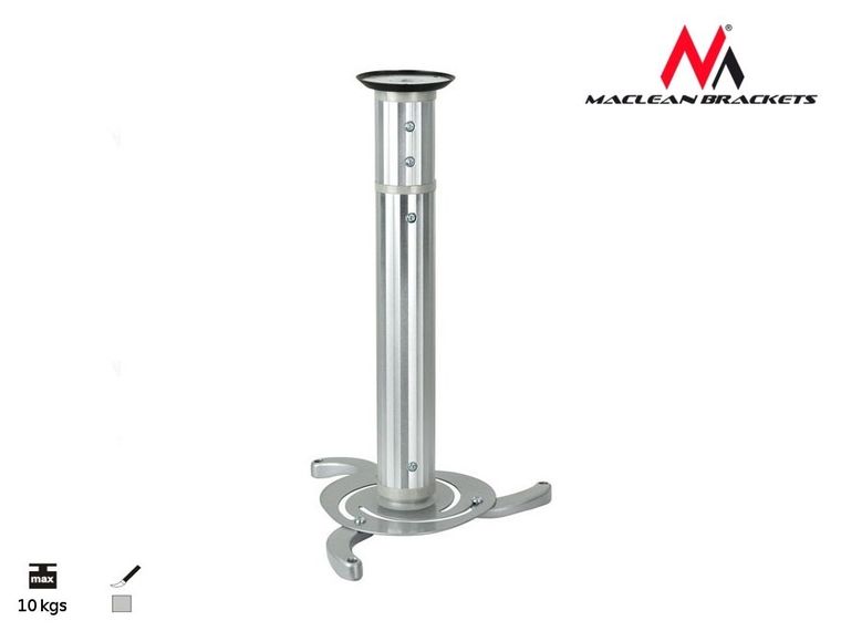 Maclean, uchwyt sufitowy do projektora, 80-980mm, 10 kg, srebrny, MC-517