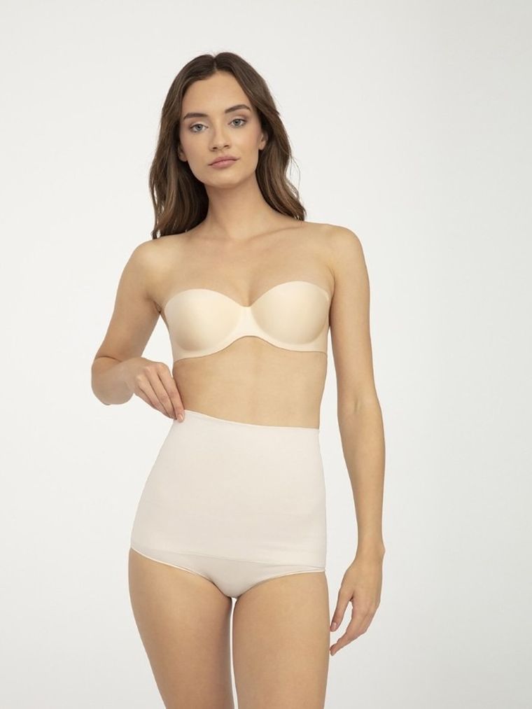 Majtki damskie z wysokim stanem, beżowe, High Waist Corrective Wear, Gatta