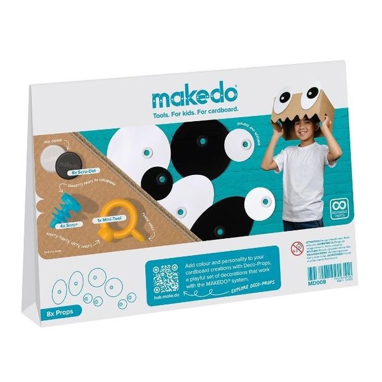 Makedo, Deco-Props, zestaw kreatywnych kształtów dekoracyjnych, Googlies, 21 elementów