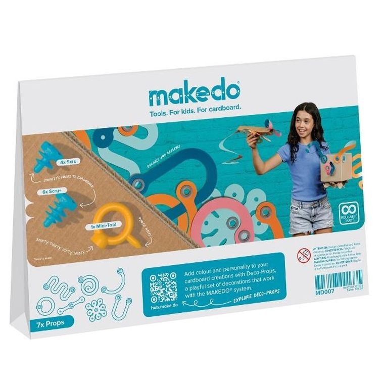 Makedo, Deco-Props, zestaw kreatywnych kształtów dekoracyjnych, Twisties, 18 elementów