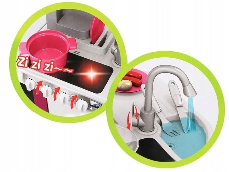 Maksik, duża kuchnia z akcesoriami, fioletowa