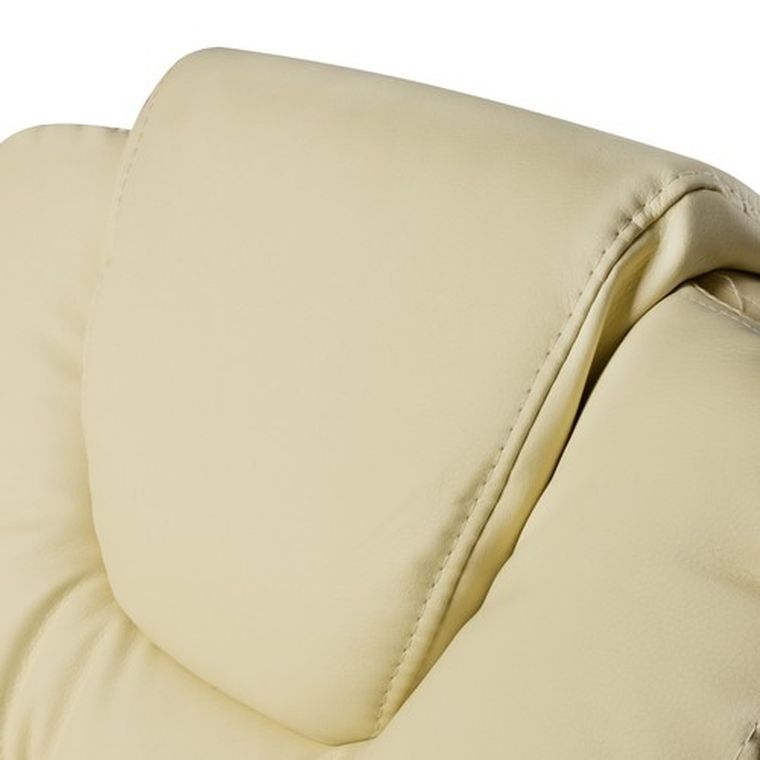 Malatec, fotel biurowy z podnóżkiem, beżowy