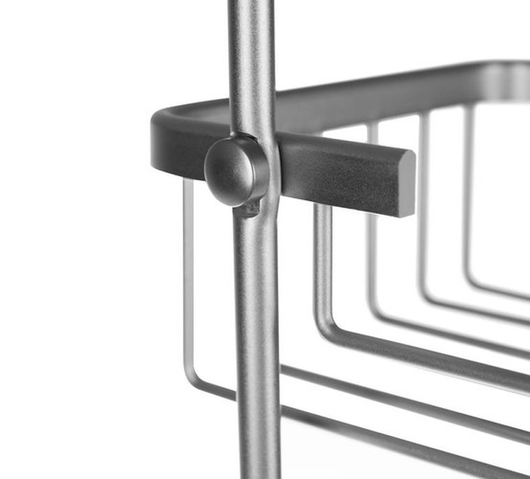 Malatec, półka prysznicowa zawieszana, srebrna