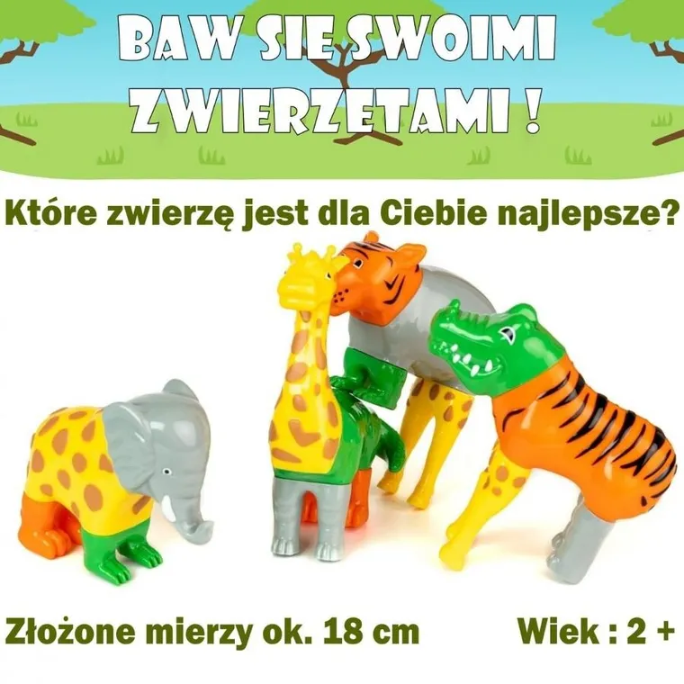 MalBlo, Magnetic, zwierzęta z dżungli, zestaw figurek