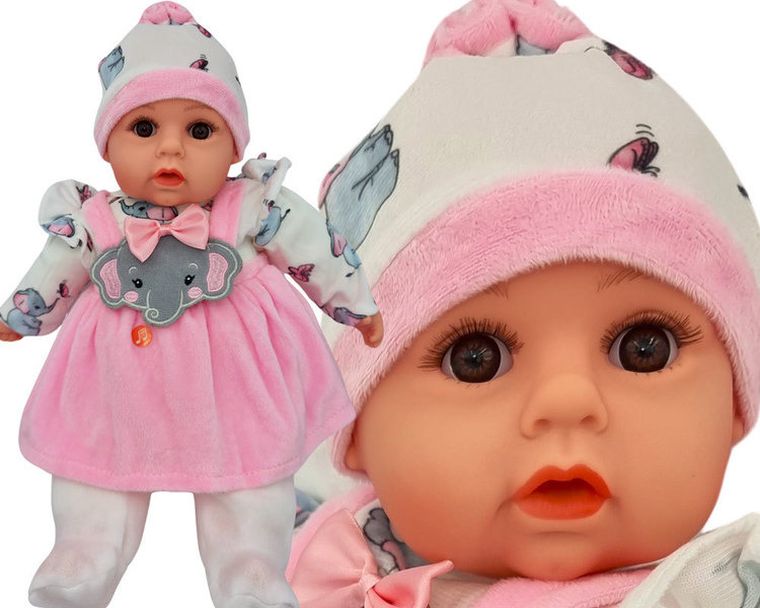 Mario, interaktywna lalka bobas, słonik, 45 cm