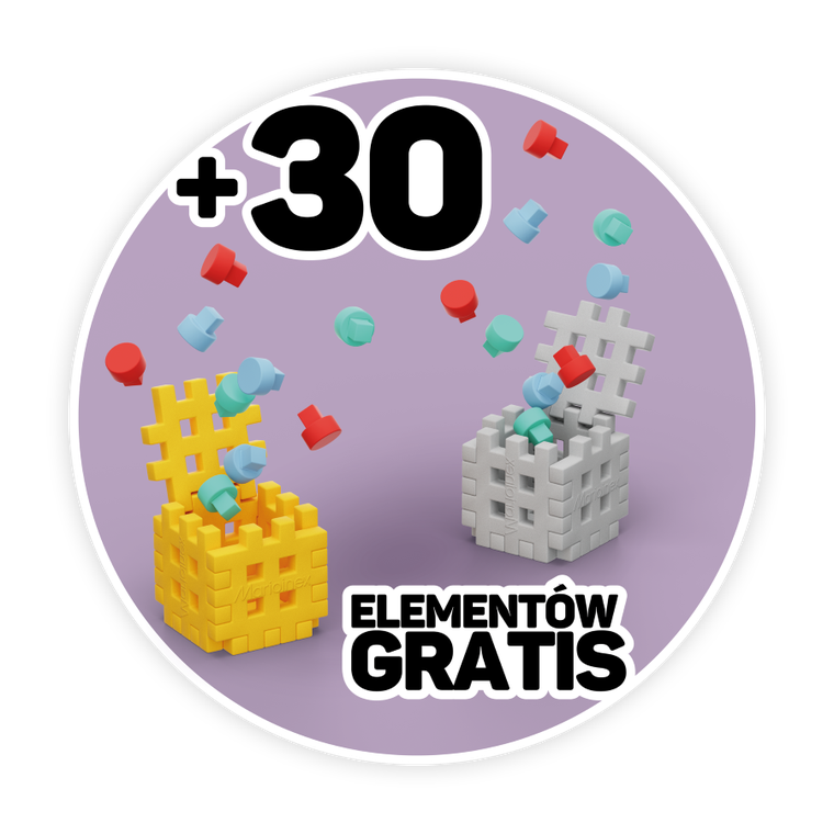 Marioinex, Mini Waffle, Blocks, klocki konstrukcyjne, 206 + 30 elementów gratis