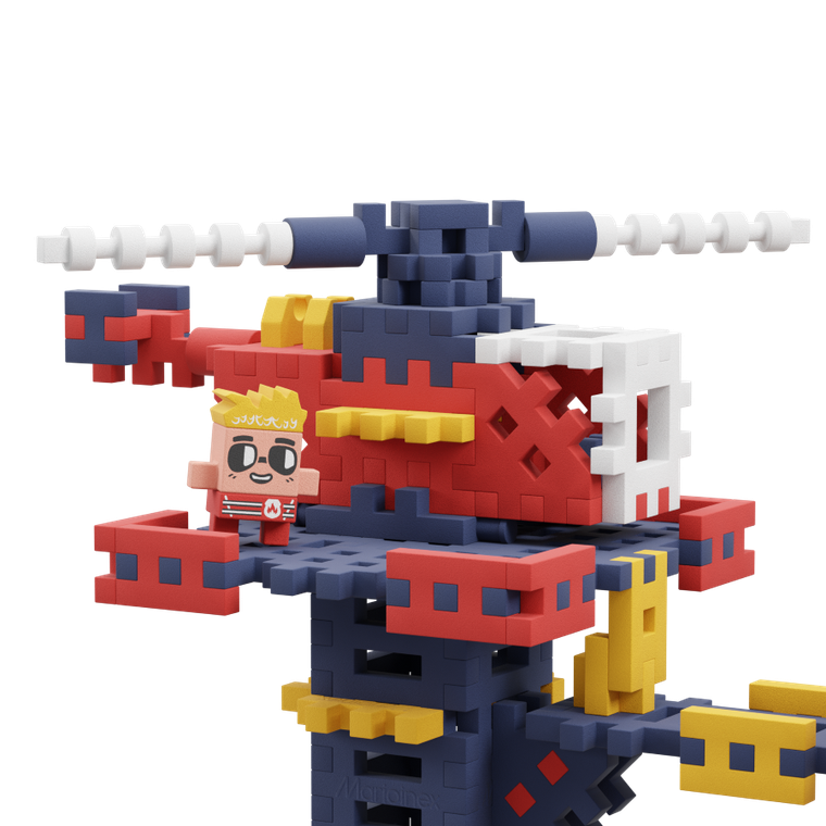 Marioinex, Mini Waffle, City, Remiza Strażacka, klocki konstrukcyjne, 280 elementów