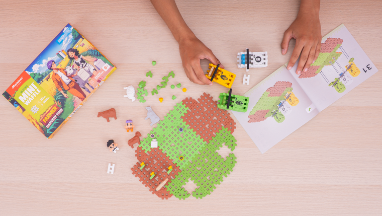 Marioinex, Mini Waffle, Farmer, Czas zbiorów, klocki konstrukcyjne, 102 elementów