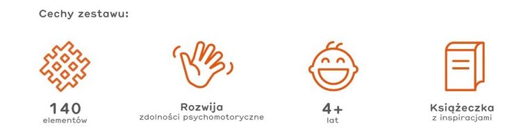 Marioinex, Mini Waffle, Konstruktor, klocki konstrukcyjne, 140 elementów