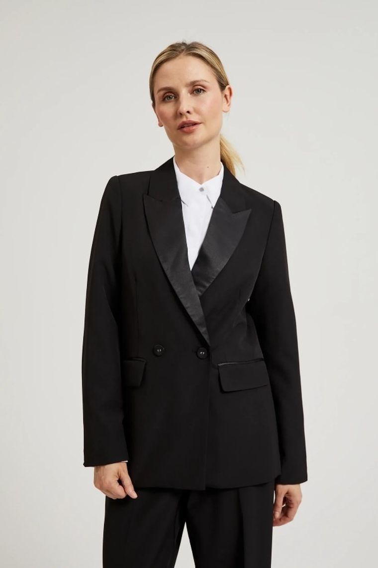 Marynarka damska, czarna, Moodo