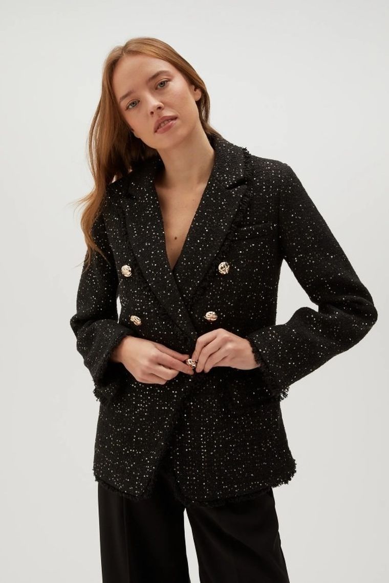 Marynarka damska, czarna, Moodo