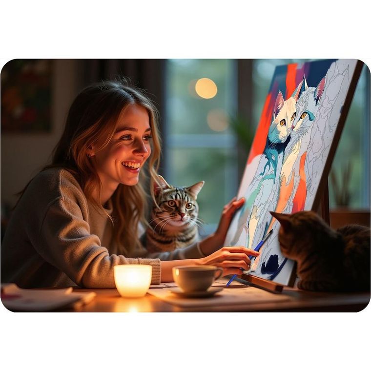 Massido, obraz do malowania po numerach, Koty, 40-50 cm