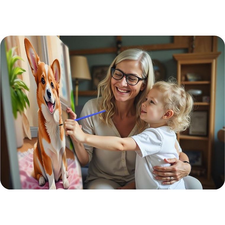 Massido, obraz do malowania po numerach, Piesek Corgi, 40-50 cm