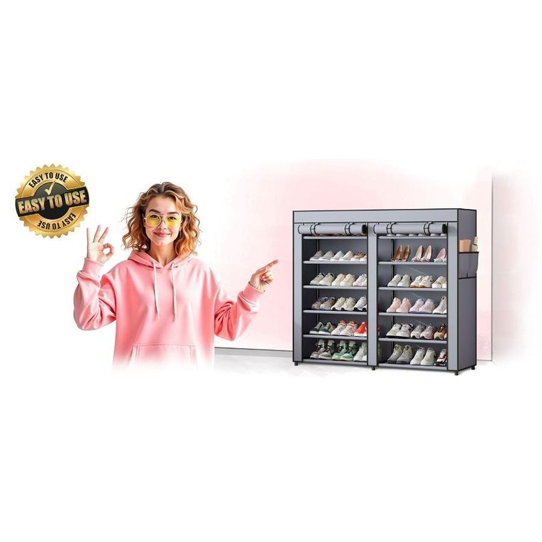 Massido, szafa tekstylna na buty, grafitowa