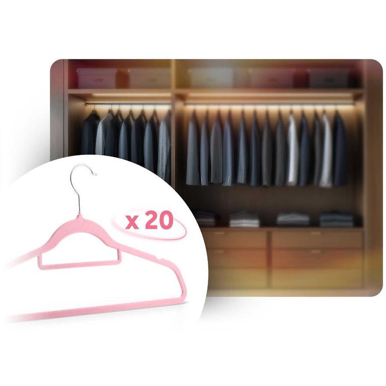 Massido, Welurowe wieszaki na ubrania, 20 szt., MS-859