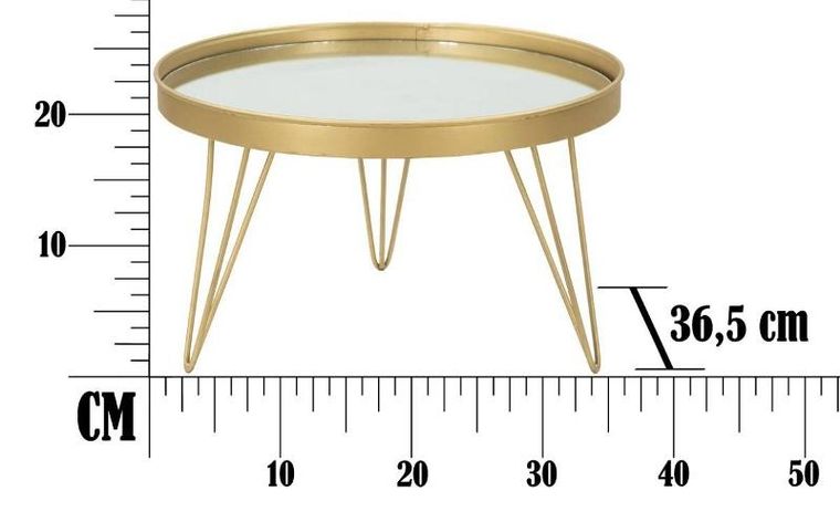 Mauro Ferretti, dekoracyjna lustrzana taca na nóżkach, Ø 36.5 cm