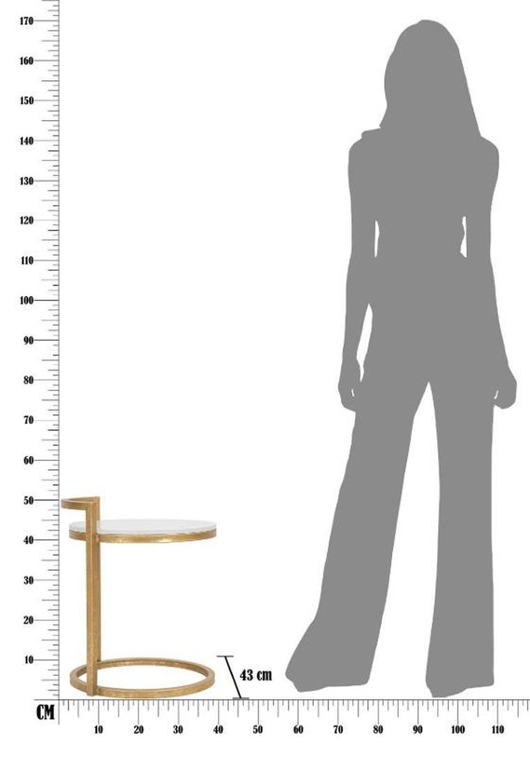 Mauro Ferretti, stolik kawowy z blatem z imitacji marmuru, Ø 40 cm