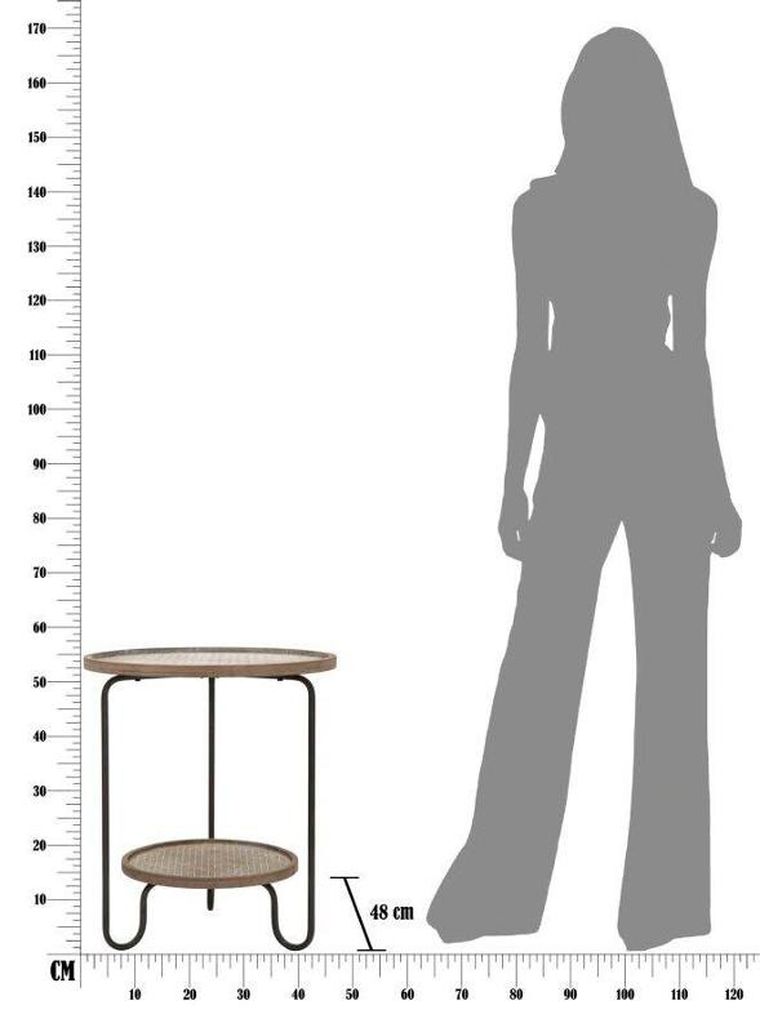 Mauro Ferretti, stolik kawowy z półką, Ø 48 cm