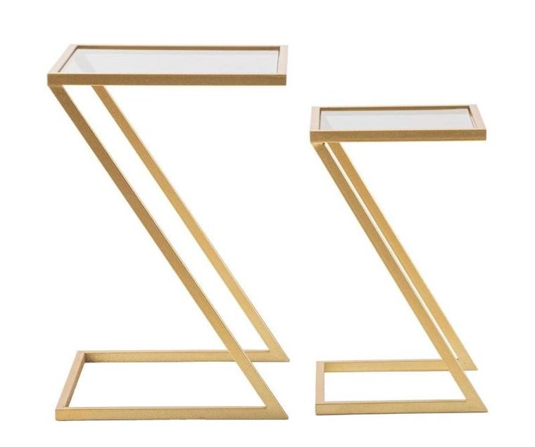 Mauro Ferretti, zestaw stolików pomocniczych z blatem z dymionego szkła