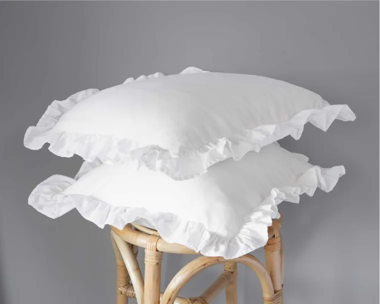 Mayamoo, pościel 3-częściowa z falbaną, biała, 160-200 cm