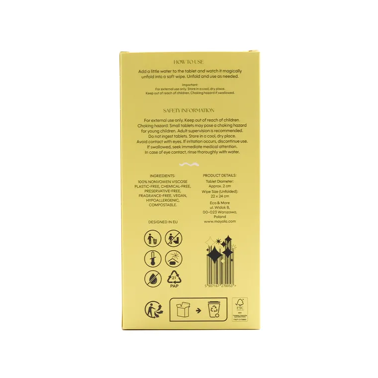 Mayola, chusteczki w tabletkach skompresowanych, 24-22 cm, 100 szt.